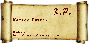 Kaczor Patrik névjegykártya
